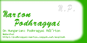 marton podhragyai business card